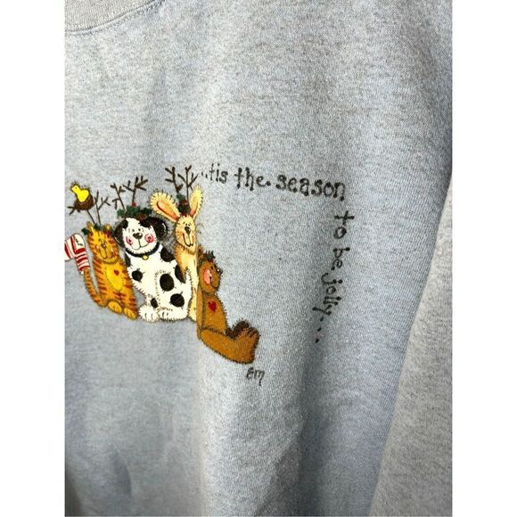 Vintage‎ Pro Spirit Select Christmas Animals Turtleneck Sweatshirt Size XL - Picture 3 of 7